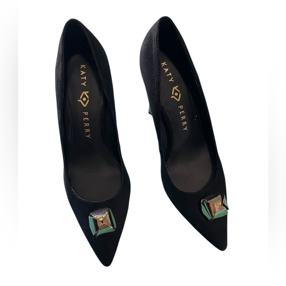 Katy Perry Collections Black Heels with Gold Accents size 7M